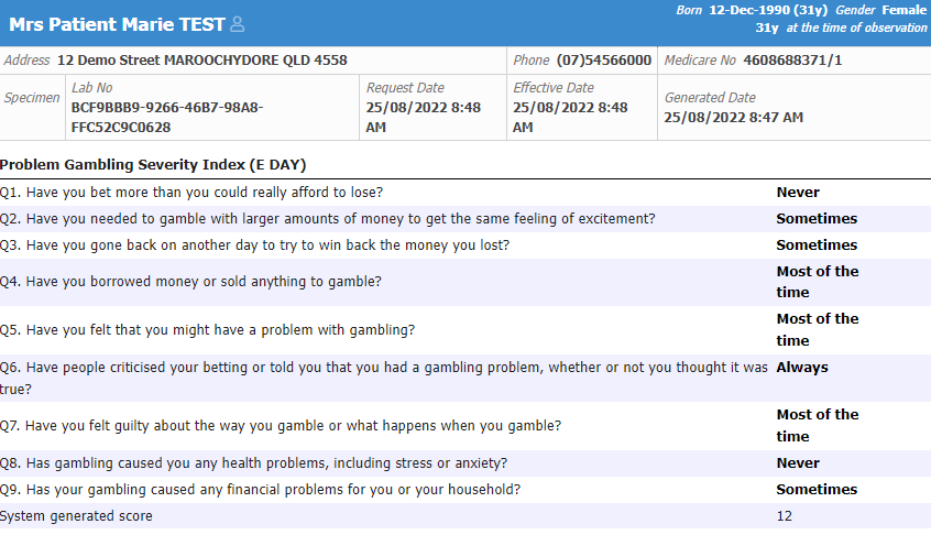 Problem Gambling Severity Index (PGSI) - Knowledgebase - Medical ...