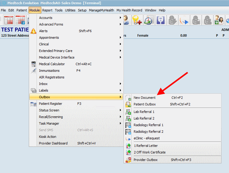 Knowledgebase > MedTech Evolution Sending > NewDocument.PNG